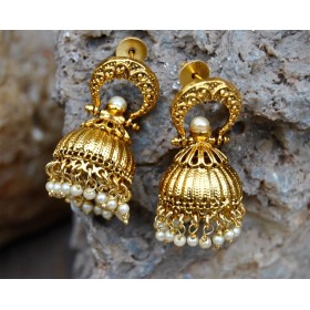 Petite Golden Bell Jhumkas